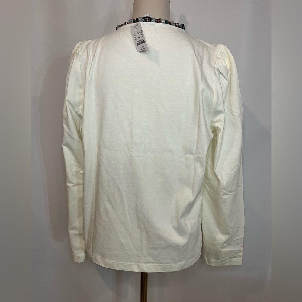J.Crew Long-sleeve tartan and jewels henley in ivory - Picture 5 of 7